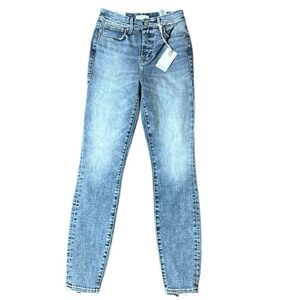 Good American good waist frayed skinny jeans western country distressed 2 new